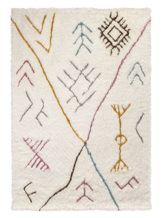 Lainie Pastel Multi-Colour Abstract Tribal Shag Rug
