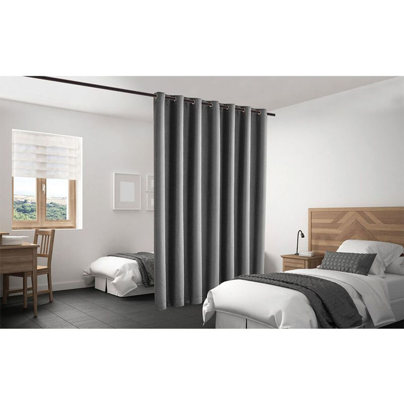 Legacy Decor Room Divider Curtain Heavyweight Blackout Premium Fabric Thermal Insulated 60"W X 96" Tall White Color image number 1