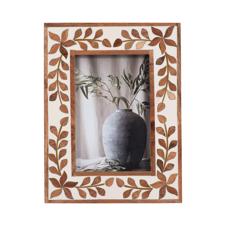4x6 Wood Inlay Vine Frame