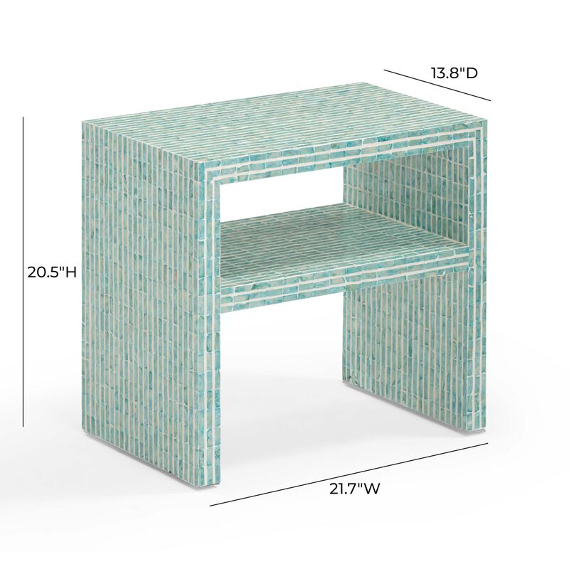 Tov Furniture Derry Blue Capiz Shell Nightstand image number 2