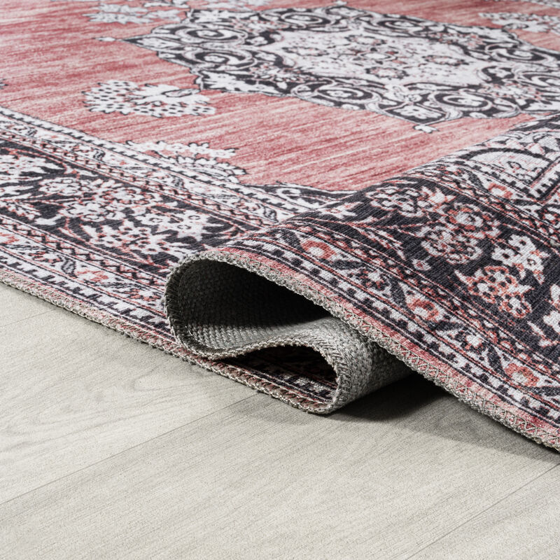 Bausch Bohemian Distressed Chenille Machine-Washable Dark Gray/Blue