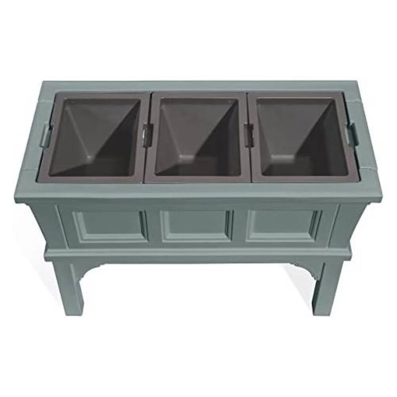Hivvago Green Rectangular Raised Garden Bed Planter Box with 3 Removeable Trays image number 3