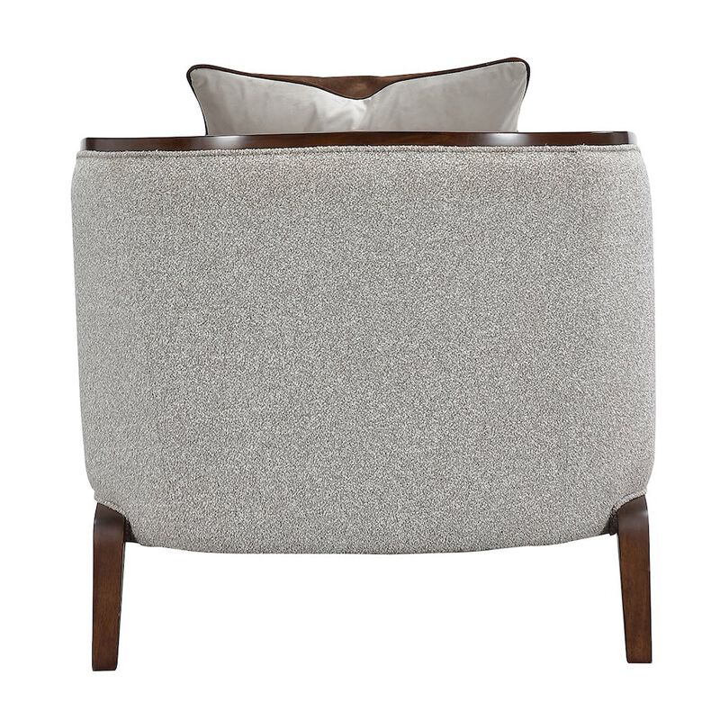Michael Amini Houston Chaise - Pebble/Walnut image number 2