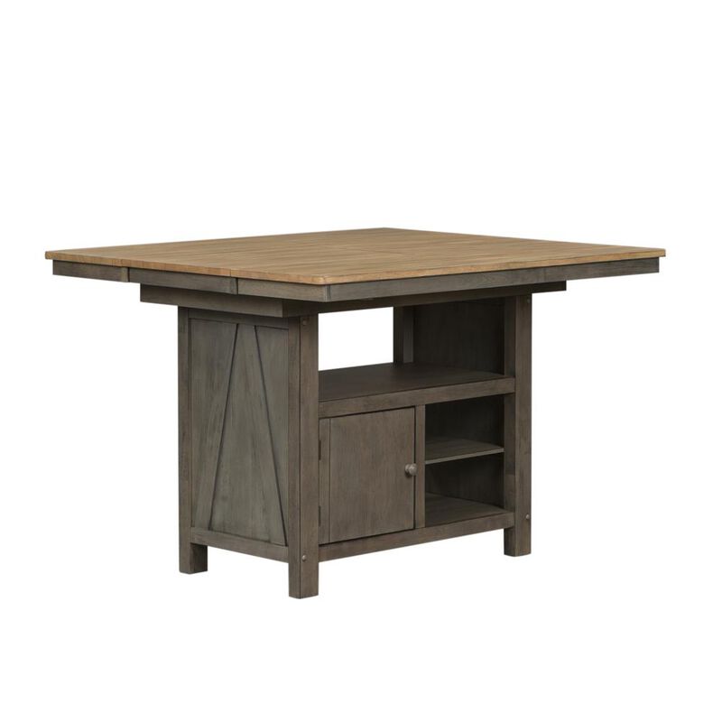 Liberty Furniture Lindsey Farm 5 Piece Gathering Table Set - Weathered White & Sandstone image number 0