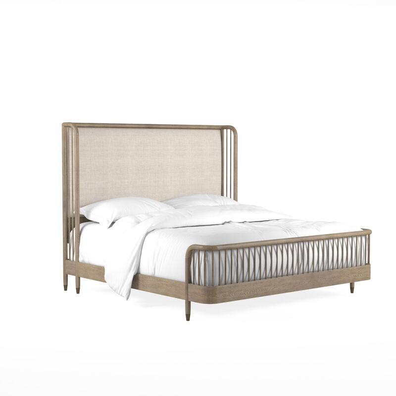 Finn King Upholstered Shelter Bed