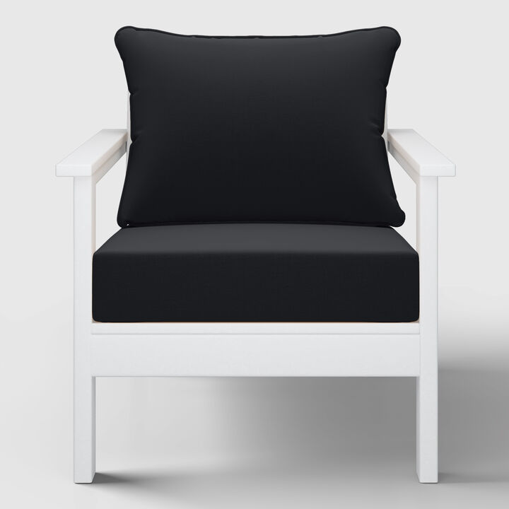 WestinTrends Outdoor Modern HDPE Patio Club Chair with Deep Seat Cushions