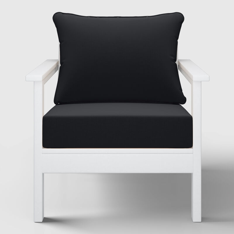 WestinTrends Outdoor Modern HDPE Patio Club Chair with Deep Seat Cushions