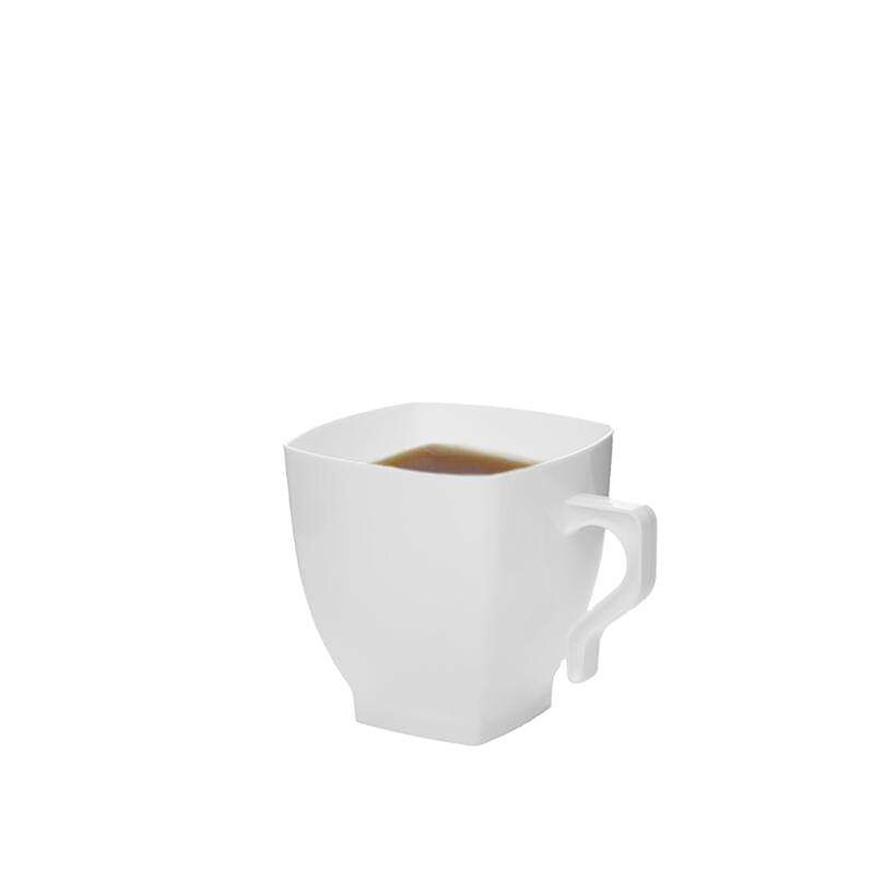 2 oz. White Square Plastic Mini Coffee Tea Cups (240 Cups) image number 3
