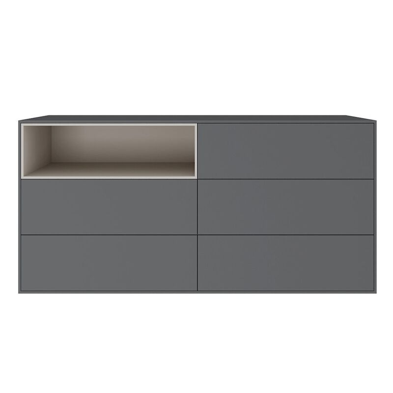 Casabianca Home Santino Dresser In Dark Gray Matte