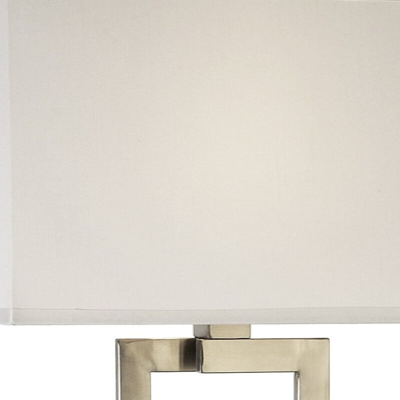 Hivvago 61" Nickel Traditional Shaped Floor Lamp With White Rectangular Shade