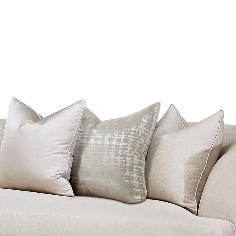 Michael Amini Malibu Crest 3-Piece Sofa - Pearl/Chardonnay