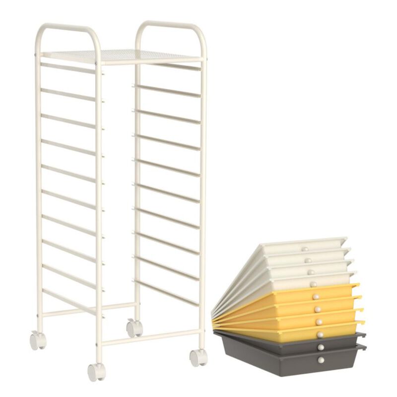 Hivvago 10 Drawer Rolling Storage Cart Organizer with 4 Universal Casters