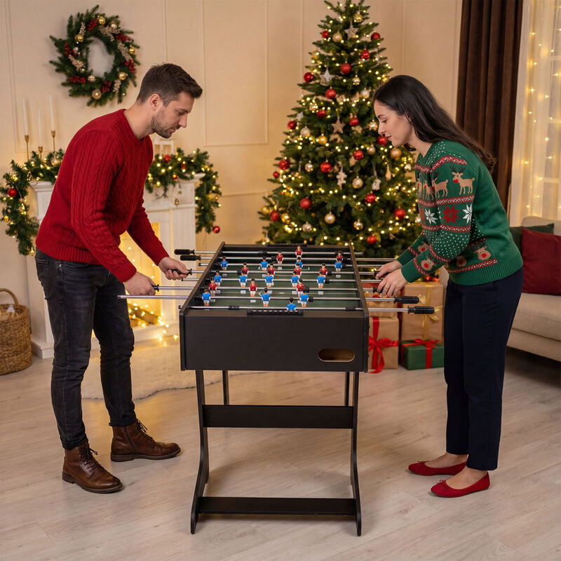 Folding Soccer Foosball Table for Family Game Room and Home Entertainment image number 1
