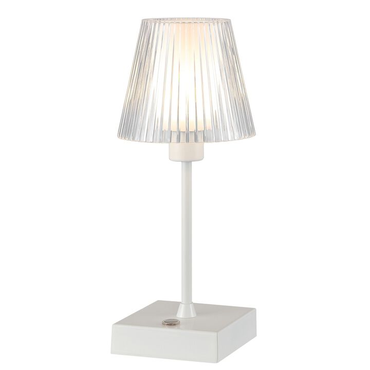 Oscar Modern Industrial Rechargeablecordless Iron/Acrylic Integrated LED Table Lamp with Ribbed S