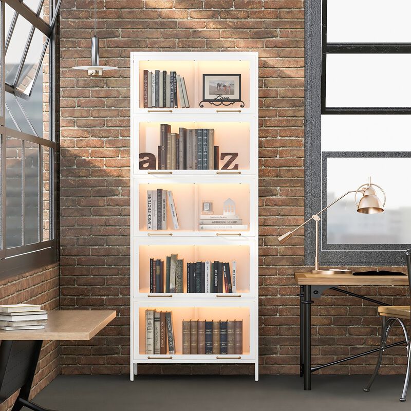 Wimnux Modern LED Lighted Metal Display Cabinet image number 2