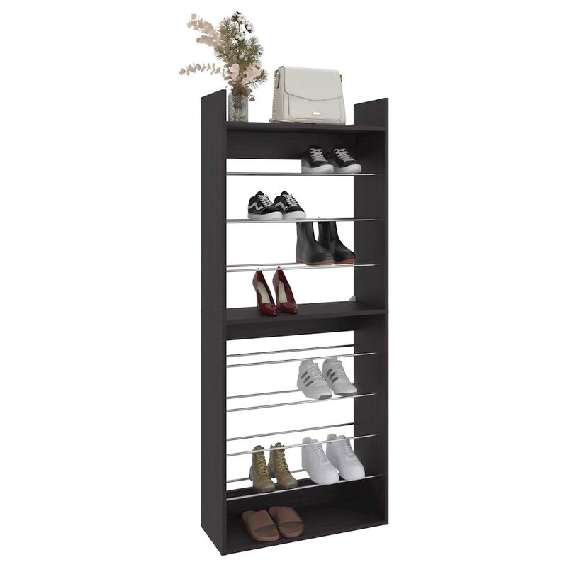 Aline Shoe Rack, 10 Shelves, Black Wengue