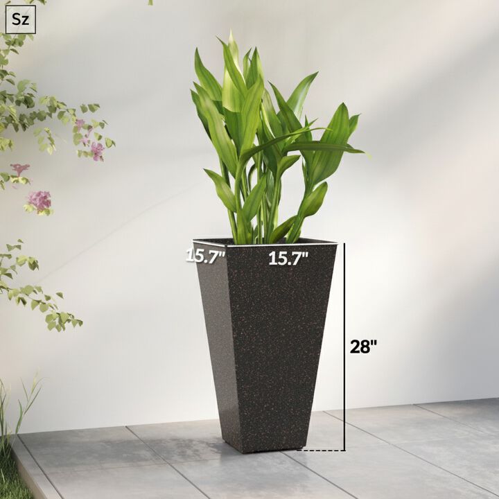 WOW PIONEER Set of Three Tall Flower Planter Pots for Indoor and Outdoor Use, Ideal for Large Plants and Small Trees with Drainage Hole