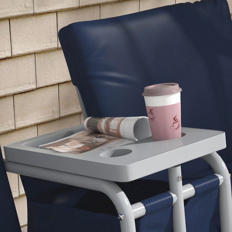 Outdoor Swing Chair Canopy Patio Garden Hanging 2 Person Yard Furniture Blue