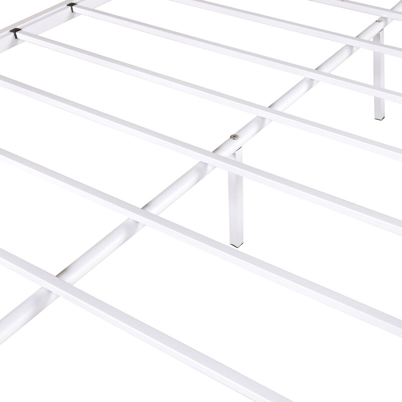 Twin-Over-Full Metal Bunk Bed, Heavy Duty Bunk Bed,Easy Assembly with Enhanced Upper-Level Guardrail