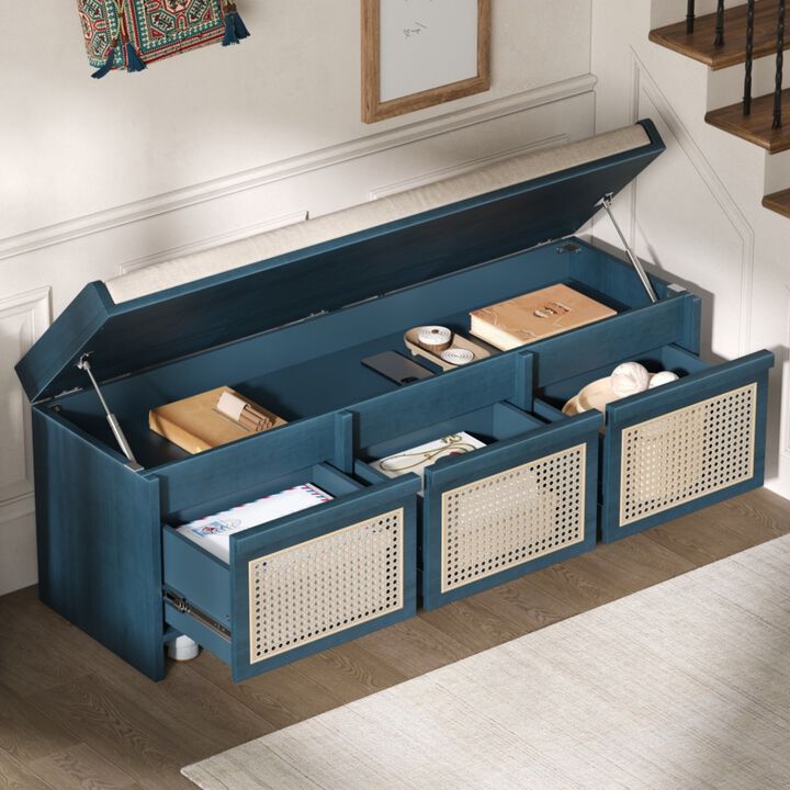 Seckbo Retro Button Tufted Upholstered Storage Bench