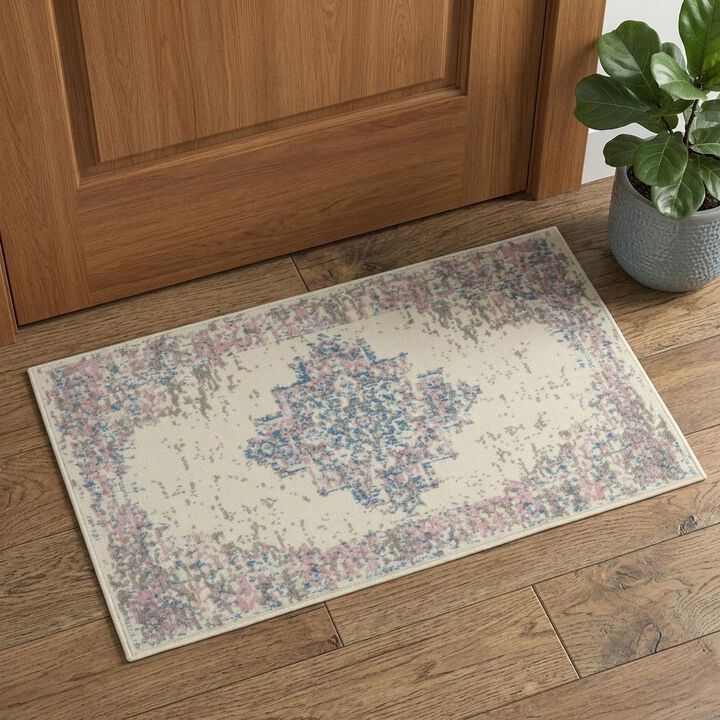 HomeRoots Medallion Distressed Area Rug