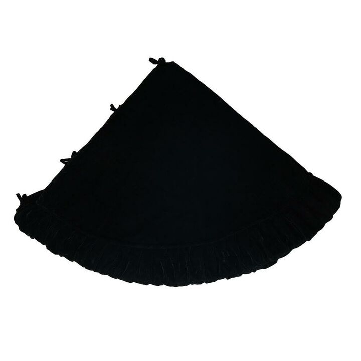 72" Plush Black Velvet Treeskirt