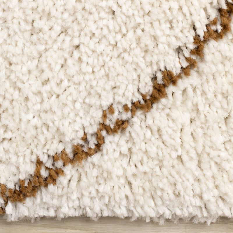 Novelle Home Madison Cream Brown Soft Arches Shag Rug, 5'3 x 7'7 image number 1