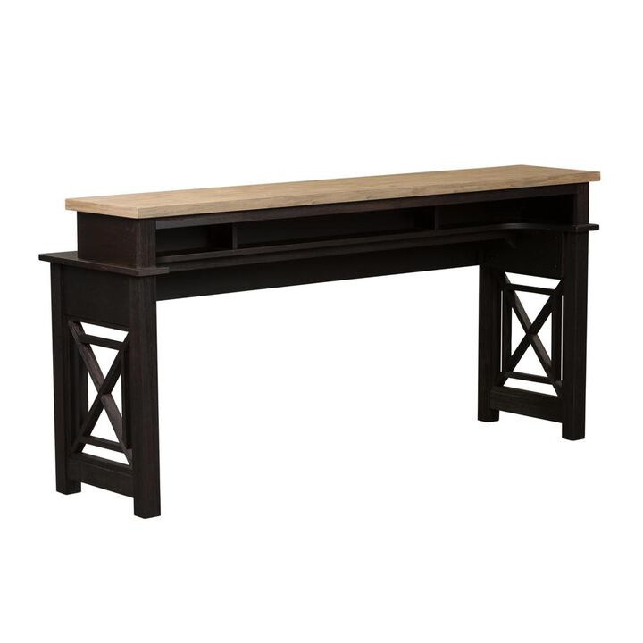 Liberty Furniture Heatherbrook Console Bar Table in Charcoal