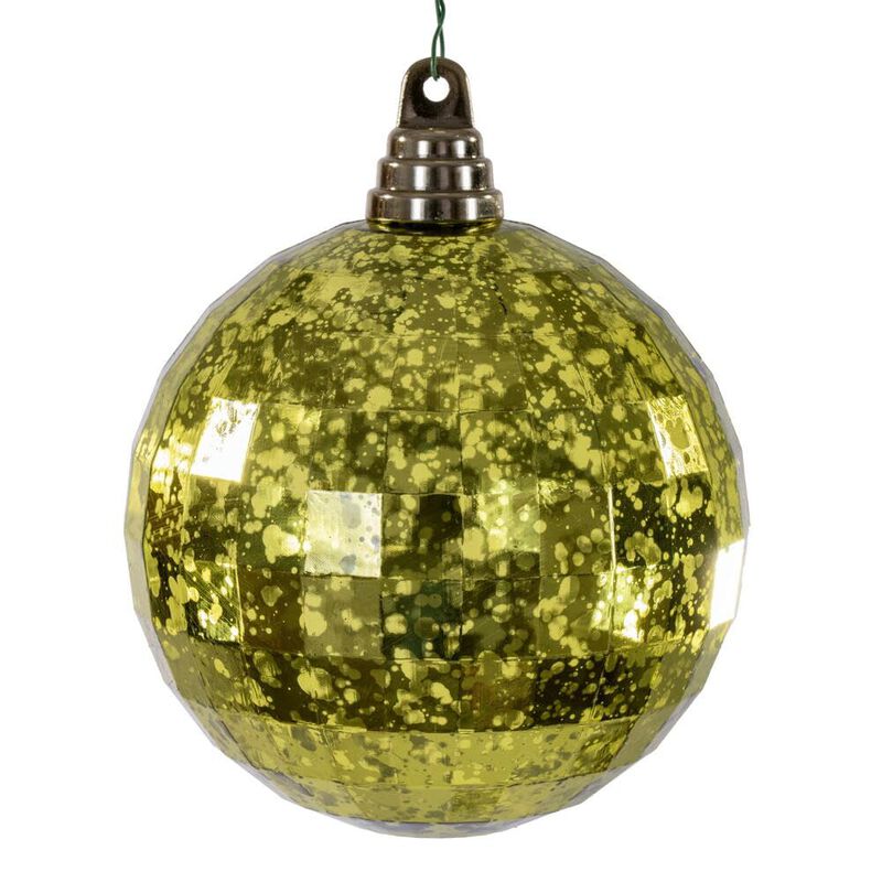 Vickerman 4.75" Lime Mirror Mercury Ornament. It Includes 4 Pieces per Bag. image number 0