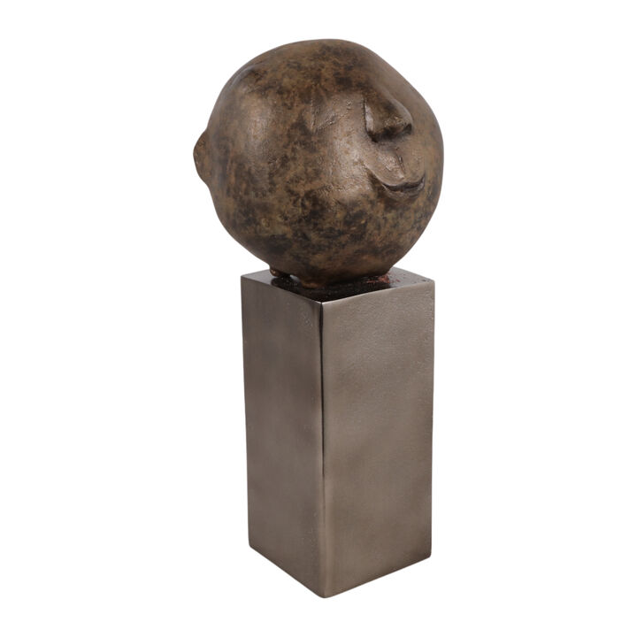 17x7" Smiley Head On Pedestal