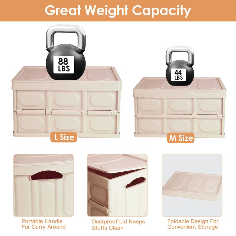 2Pcs 30L Collapsible Storage Bins