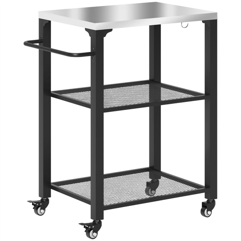 Portable BBQ Grill Cart &ndash; Heavy-Duty Outdoor Table with Wheels and Storage image number 0
