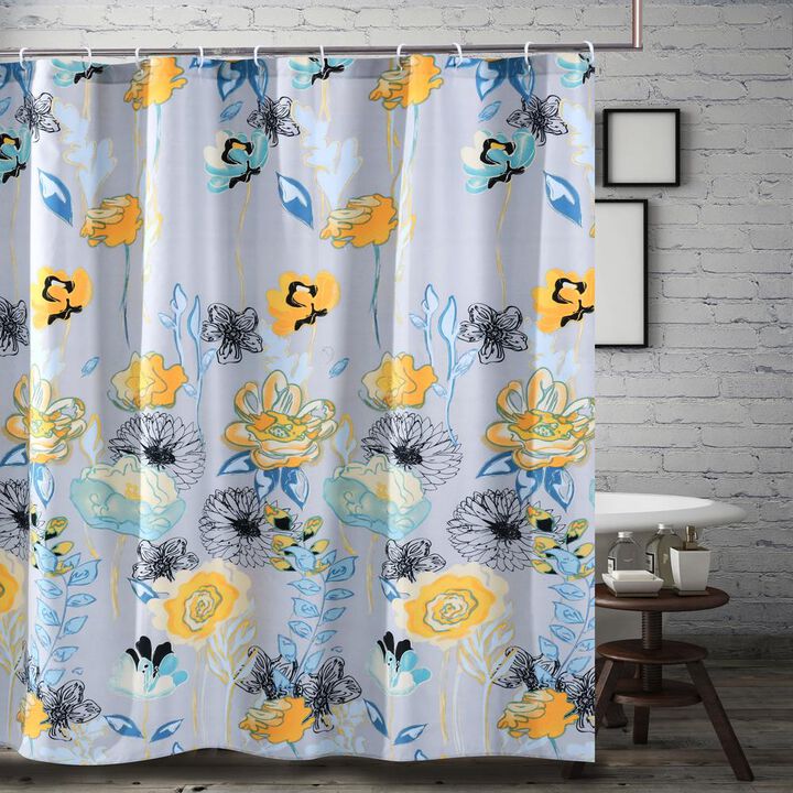 Greenland Home Fashion Watercolor Dream Shower Curtain - Gray 72x72"