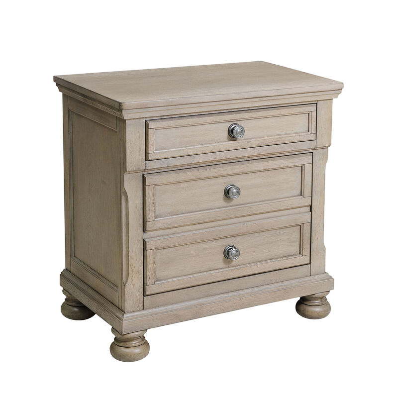 Streamdale Hidden Drawer Gray Finish Bedside Table