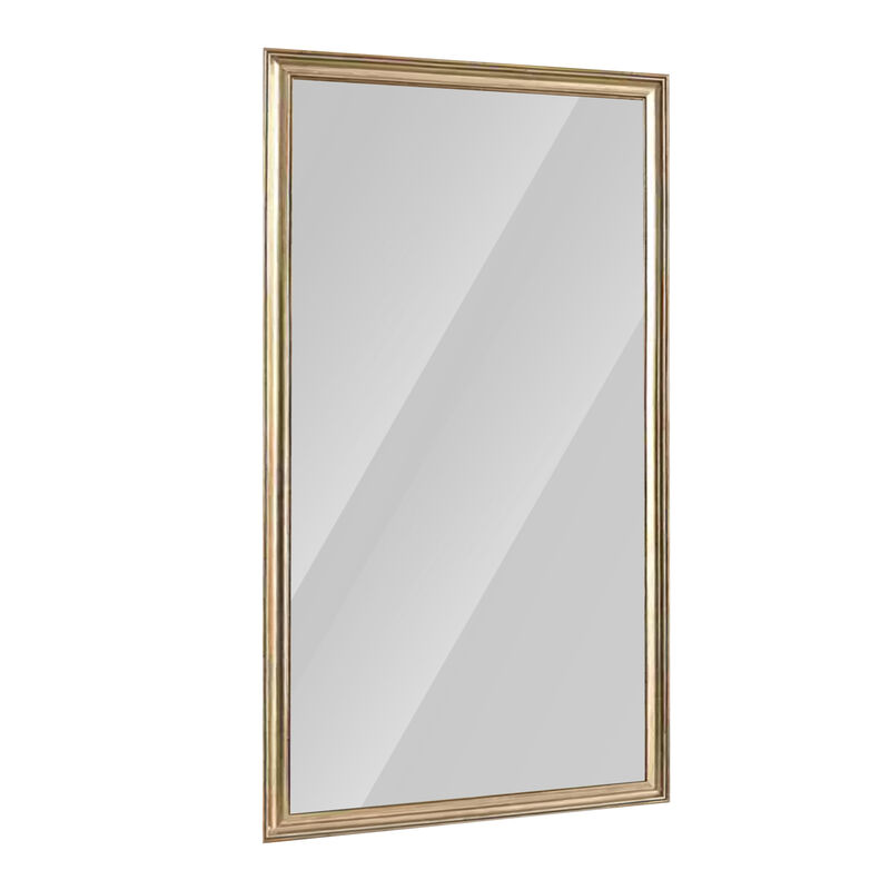 HomeRoots 71" Golden Brown Wood Wall Mounted And Leaning Framed Full Length Mirror image number 0