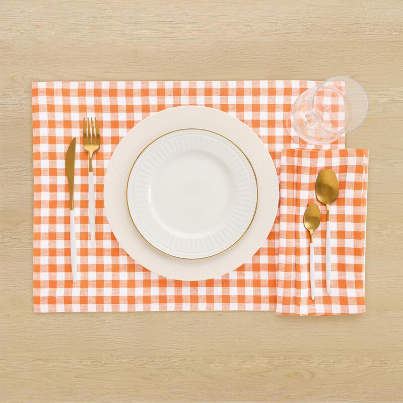Linen Dinner Napkins - Gingham Check image number 1