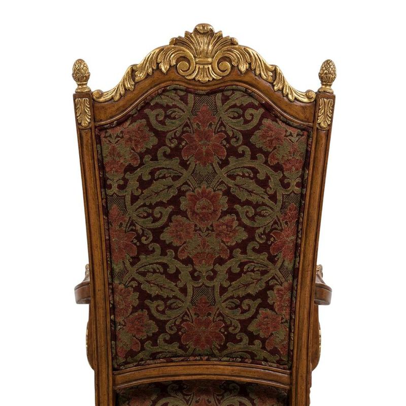 Starlight Canyon Home Classic Chestnut Dining Side Chairs with Leather & Jacquard Upholstery, Set of 2 image number 2