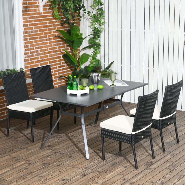 Hivvago Patio Seating Set with 4 Rattan Chairs