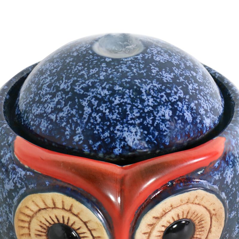 Sunnydaze Owl Ceramic Indoor Water Fountain - 6 in