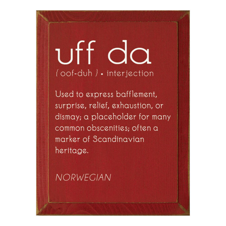 Uff Da Definition Wooden Wall Sign Scandinavian Farmhouse Decor