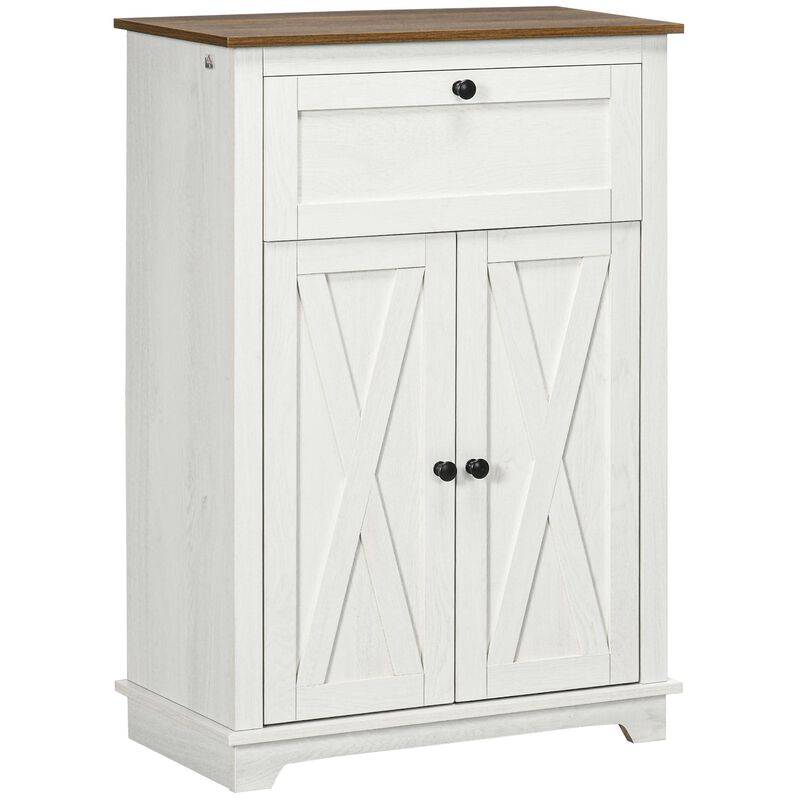 White Kitchen Organizer: Farmhouse Sideboard Storage Cabinet