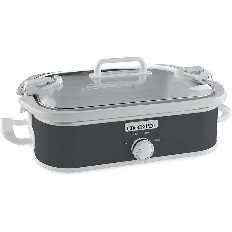 Crockpot 3.5 Quart Rectangular Casserole Slow Cooker in Charcoal image number 0