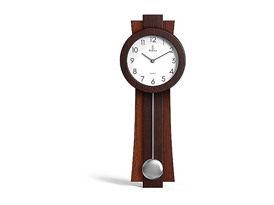 Pendulum Wall Clock Battery Operated Modern 23 X 8 Inch 5 Inch Silent Wood Decor