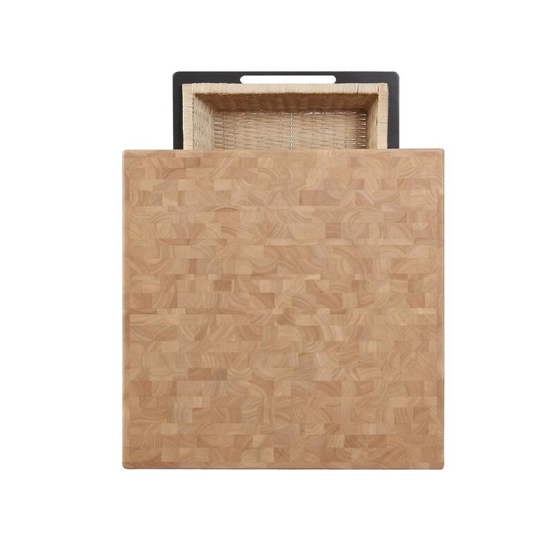 Powell Color Story Black Butcher Block Kitchen Island