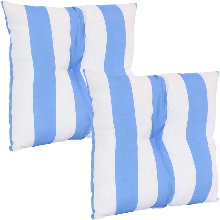 Sunnydaze Set of 2 19" Square Polyester Tufted Pillows
