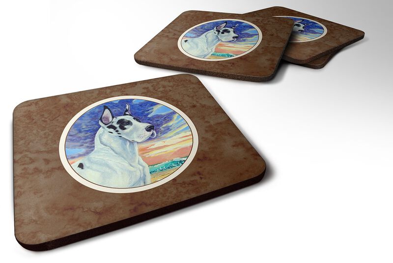Caroline's Treasures 7098FC Harlequin Great Dane Foam Coasters (Set of 4), 3.5, Multicolor image number 0