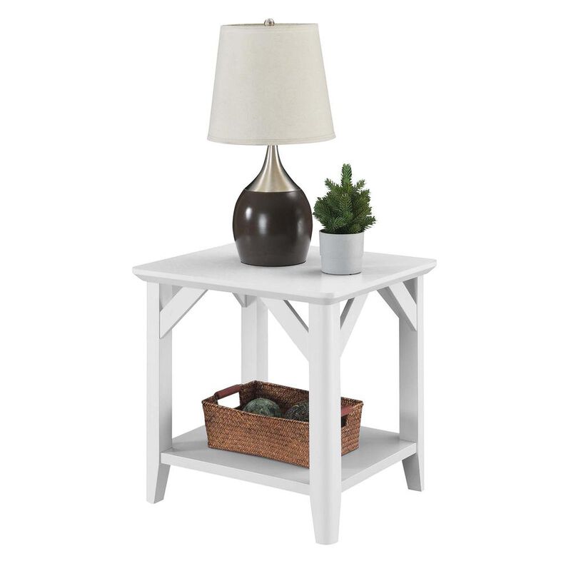 Convenience Concepts Winston End Table with Shelf, White