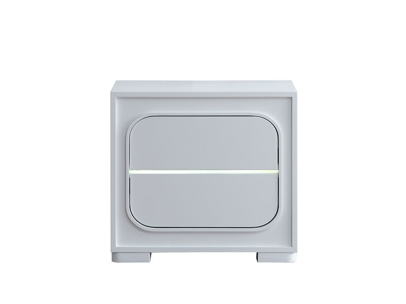 Milan White 2-Drawer 28 in. W Nightstand image number 0