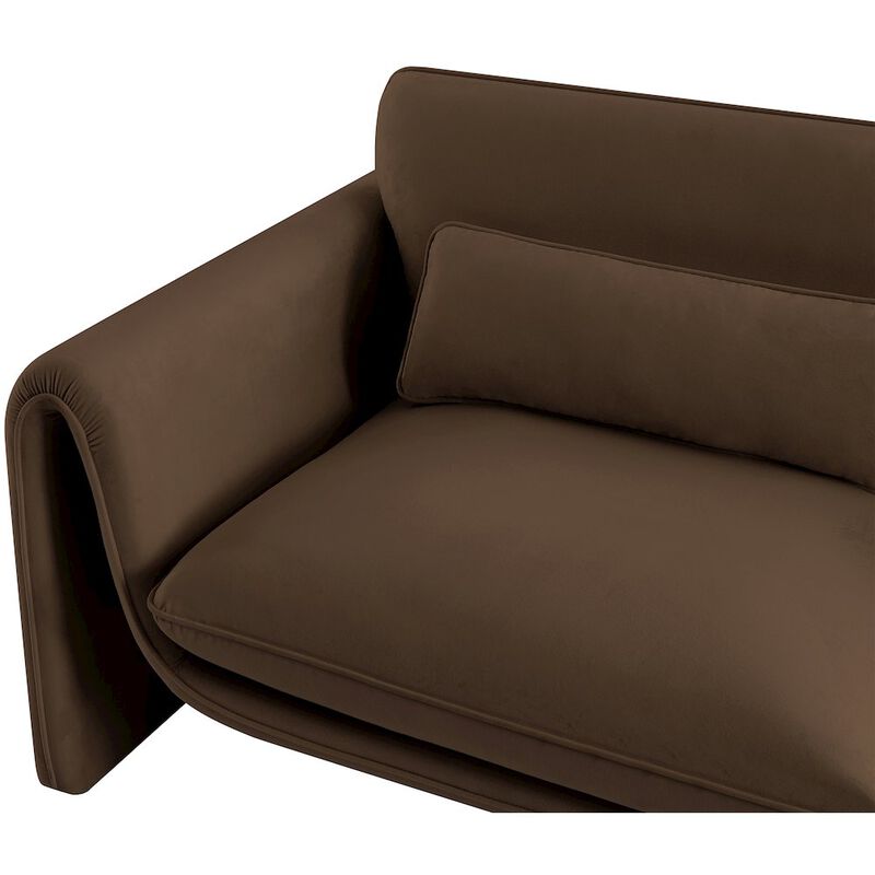 Meridian Furniture Sloan Brown Velvet Fabric Loveseat