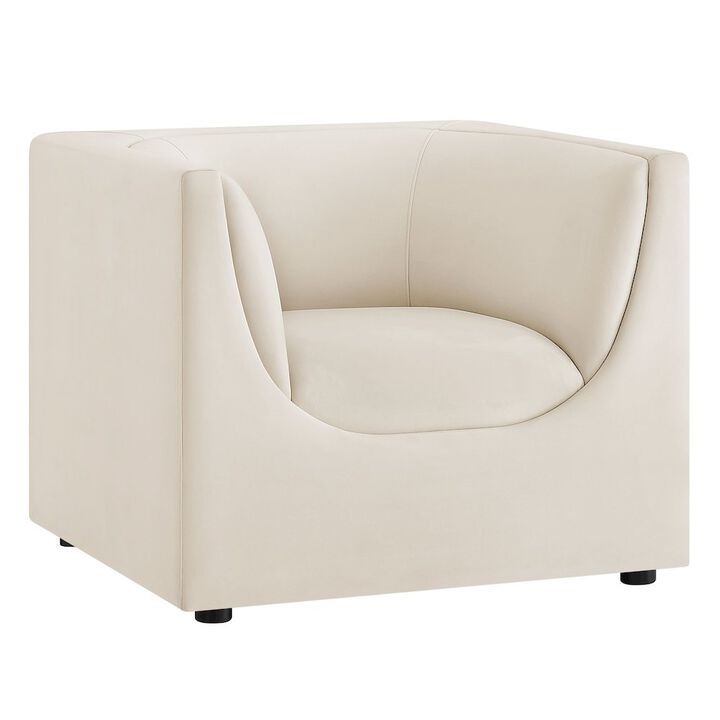Hilda Curved Back Performance Velvet Armchair